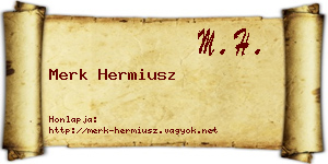 Merk Hermiusz névjegykártya
